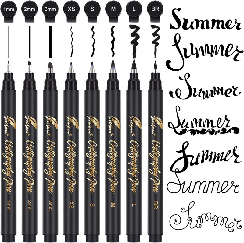 GETHPEN Calligraphy Pen,Calligraphy Pens for Writing, Brush Pens Calligraphy Set for Beginners, Calligraphy markers, Black Archival Ink Pens,Hand Lettering Pen for Art Drawing, Sketching,Scrapbooking - Image 1